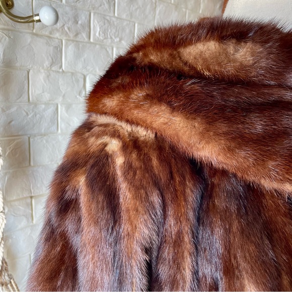 Vintage Brown German Kruse Gross Minneapolis High End Brown 100% Mink Fur Coat - Picture 5 of 15
